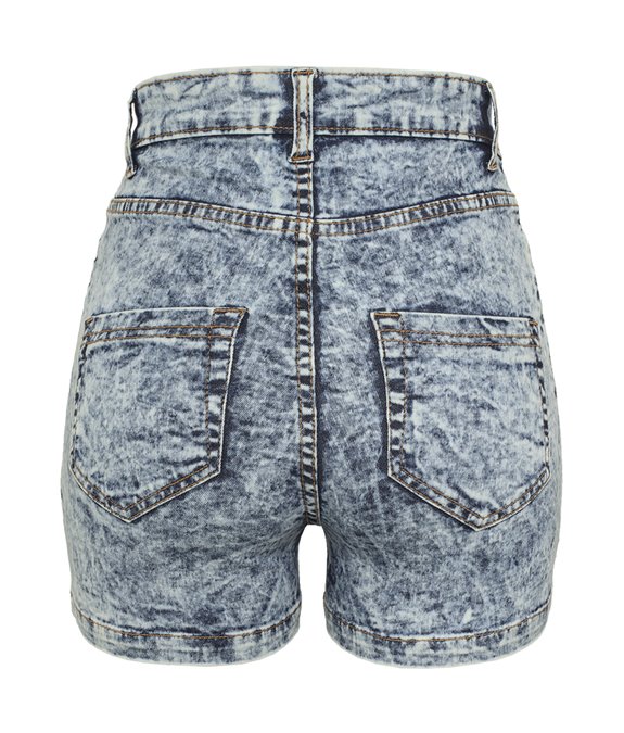 High Waist Denim Skinny Blue Denim Shorts 3